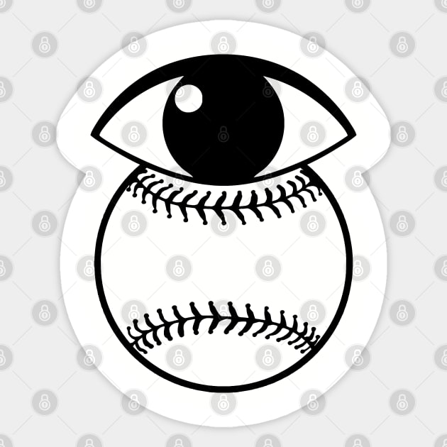 Funny Baseball Keep Your EYE on the BALL Sticker by TeeCreations